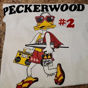 Vtg Peckerwood #2 Duck tshirt Large 1987 Wine Cooler Boom box Humor USA Single - Picture 1 of 8