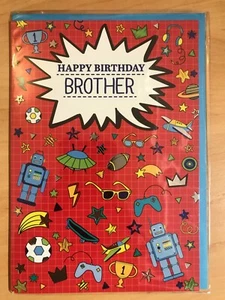Brother Birthday Card HAPPY BIRTHDAY BROTHER (8”x5”) - Picture 1 of 2