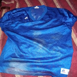 Vintage Russell Athletic Herren XL Mesh Fußball Trikot blau #10 Bizepsbänder - Bild 1 von 4