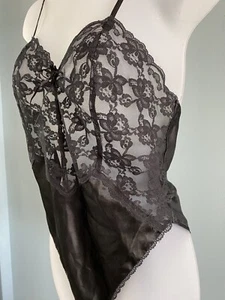 Victoria's Secret Silky Nylon Teddy Romper Sheer Lace High leg Cut S - Picture 1 of 6