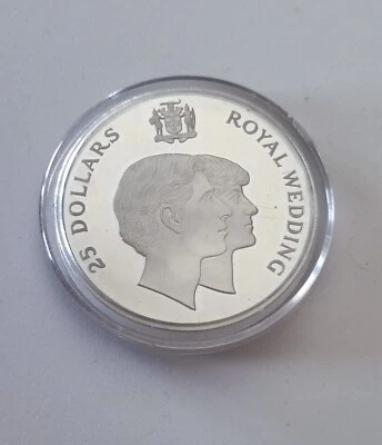 JAMAIQUE - Monnaie 25 Dollars Mariage du prince Charles et de Lady Diana 1981 - Photo 1/4