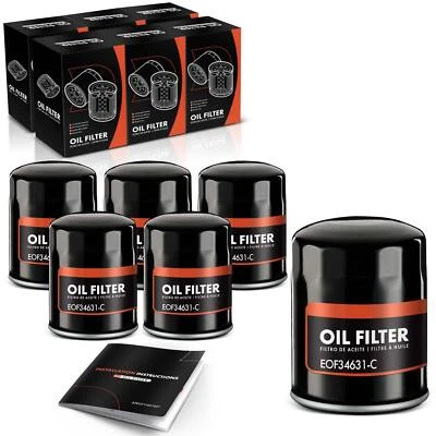 6Pcs Engine Oil Filter for GMC C1500 C2500 Suburban C5000 10K Miles Protection - Image 1 of 4