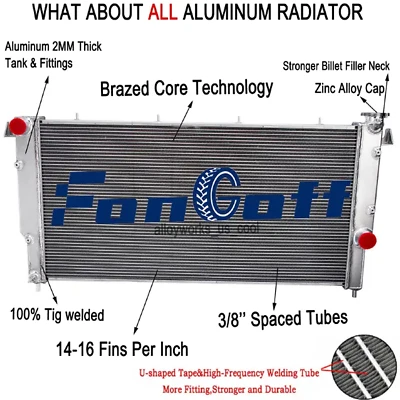 Fit 94-02 Dodge Ram 2500 3500 5.9L Turbo Diesel Cummins 3 Row Aluminium Radiator Foto 1 de 4