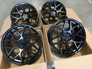 19x8.5 F | 19x9.5 R +35 Aodhan AFF2 5x112 Matte Black Wheels (Used Set) - Picture 1 of 8