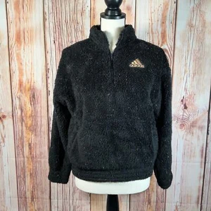  Adidas  Girls Long Sleeve Mock Neck Furry Lurex Pullover Sweatshirt XL (16) NWT - Picture 1 of 4