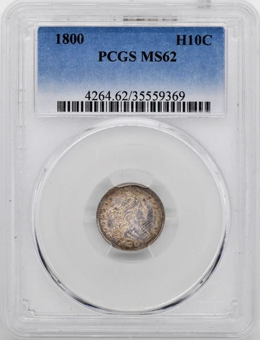 1800 DRAPED BUST H10C PCGS MS 62 Cover