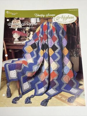 Scrap Ripple Afghan Thrifty Scraps Crochet Pattern Needlecraft Shop - Image 1 of 4