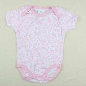 Baby Laura Ashley Bodysuit Size 3-6 Month Infant Girls Pink Floral Snap Romper - Picture 1 of 6
