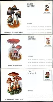 MUSHROOMS 10 Different UNUSED Postal Stationery ROMANIA - Image 1 of 4