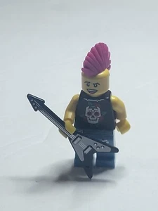 Nueva Minifigura Lego Punk Rocker con Guitarra Minifiguras Coleccionables Serie 4 (8804) - Imagen 1 de 2