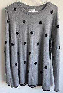 Suéter Ligero Para Mujer Gris Negro Lunares Informal Chic Oficina Talla XL - Imagen 1 de 10