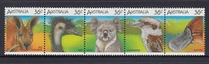 AUSTRALIA 1986 AUSTRALIAN WILDLIFE DEFINITIVES Strip of 5 Price $3.00 - Picture 1 of 1