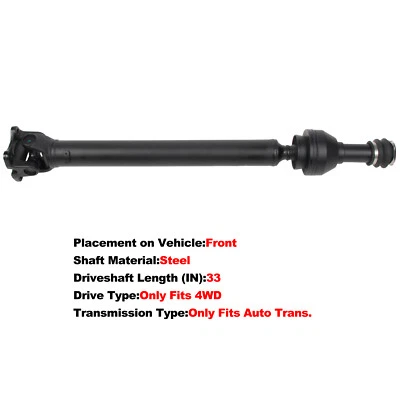 Front Driveshaft Prop Shaft Assembly For 2002-2006 Dodge Ram 1500 4WD 52105990AA - Image 1 of 4
