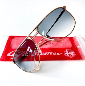 Gafas de sol vintage ALFA ROMEO 76-08 doradas Italia MEDIANAS 59/16 Ferrari Maserati NOS - Imagen 1 de 15