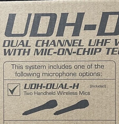 VocoPro UDH-DUAL-H. Dual Channel UHF Wireless Mic System w Mic-On-Chip Technolog - Image 1 of 4