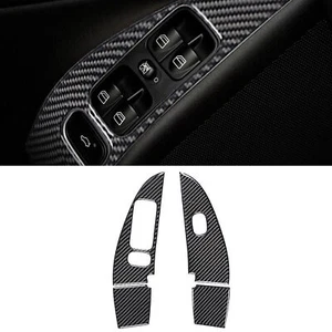 4Pcs Carbon Fiber Interior Glass Control Cover Trim Fit For Mercedes-Benz W203 - Foto 1 di 4