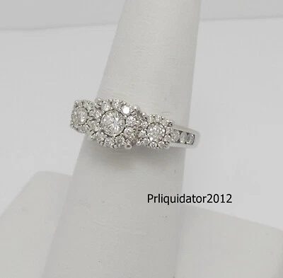 3/4CT Natural Diamond Anniversary Engagement Wedding Bridal Ring 14K White Gold - Image 1 of 4