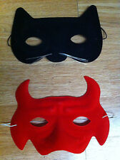 Halloween Masquerade Masked Ball Black Cat Whiskers Red Devil Eye Face Mask New