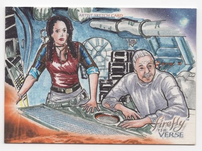 Zoe & Book 2015 Upper Deck Firefly The Verse Sketch Card by Gemma Magno 1/1 - Image 1 of 2