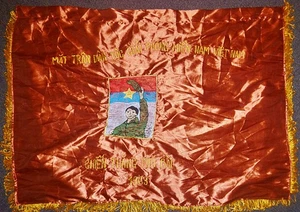 Silk Flag - Rare Viet Cong - VC 1963 Victory at Phu Bai - HUE - Vietnam War - FX - Picture 1 of 7