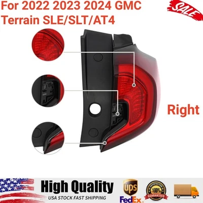 For 2022-24 GMC Terrain SLE/SLT/AT4 LED Tail Light Rear Brake Lamp Passenger RH Foto 1 de 4
