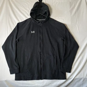 Under Armour Mens Black Fleece Full Zip Hooded Jacket Size XL - Picture 1 of 12