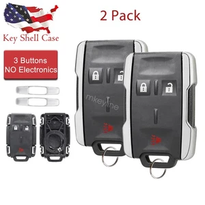 2 For 2014 - 2019 Chevrolet Silverado GMC Sierra Remote Key Fob Case Shell 3Btn - Picture 1 of 6