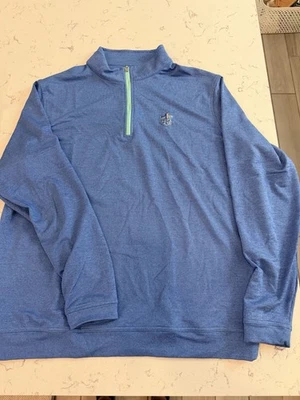 Jersey Peter Millar 1/4 cremallera para hombre. Grande. Azul. Bueno. FCA. Azul. Golf 1/4 cremallera Foto 1 de 4