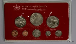 RARE 613 SETS MINTED 1974 TRINIDAD & TOBAGO 8 COIN BU SPECIMEN SET! #14845 - Picture 1 of 5