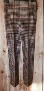 Lysse Houndstooth Pull On Dress Pants Stretch Smoothing Waistband Fall Colors S - Picture 1 of 15