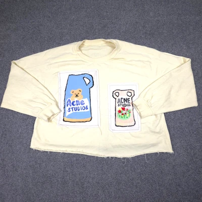 Jersey Acne Studios Mujer GRANDE Amarillo Recortado Cuello Redondo Manga Larga Talla L Foto 1 de 4