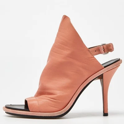 Sandalias Guante Balenciaga Naranja Cuero y Gamuza Talla 37 Foto 1 de 4