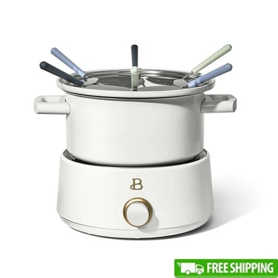 Electric Fondue Set 3qt W/ Ceramic Insert Adjustable Temp Control 6 Forks New - Image 1 of 4
