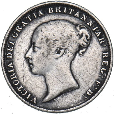 1863 Sixpence - Victoria British Silver Coin - Image 1 of 2