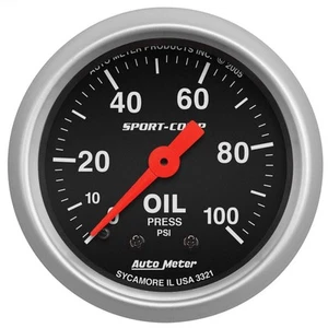 Autometer Sport Comp 2-1/16in Oil Pressure Gauge 0-100PSI Mechanical AU3321 - Picture 1 of 3