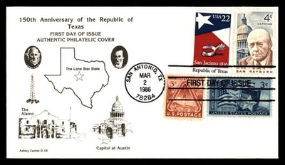 Mayfairstamps US FDC 1986 Texas Anniv Flag Lone Star State First Day Cover aau_8 - Image 1 of 2