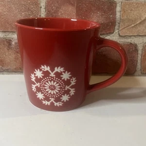 Starbucks Kaffeebecher 2006 Weihnachten rot weiß geprägte Blume 16 oz TOP - Bild 1 von 7