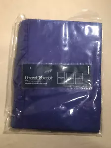 NOS Crate & Barrel Blue Rectangular 54" x 93" Umbrella Outdoor Tablecloth - Picture 1 of 6