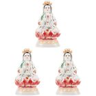  3pcs Avalokitesvara Buddha Chinese Style Artware Ceramic Craft Decorative