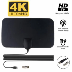 Freeview Amplifier 50 Mile Range Thin Antenna with TV Aerial HDTV Indoor Digital - Picture 1 of 12