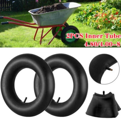 SPORTYOUTH 2x Schlauch 4.80/4.00-8 Zoll für Reifen, Anhänger Schubkarre Bollerwagen Luftrad