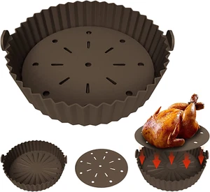 Echify Silicone Air Fryer Liner - 24Cm | 9.5 Inch Reusable Air Fryer Liners with - Picture 1 of 7