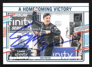 Tarjeta de victoria firmada por Sam Mayer 2024 Panini Donruss Racing a Homecoming # 180 - Imagen 1 de 2
