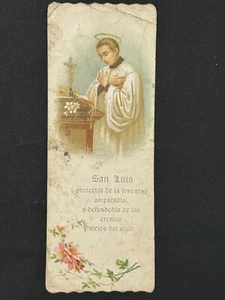 holy card chromolithography santino image pieuse "SAN LUIS GONZAGA" - Picture 1 of 2