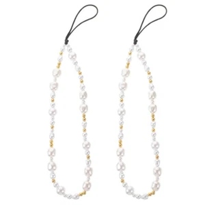 2 Pcs Handy Kette Telefon Charms Ästhetisch Telefonanhänger Perlen - Zdjęcie 1 z 12