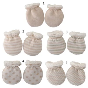 Newborn Anti Scratching Mittens Breathable Cotton Baby Gloves for Protection Fac - Picture 1 of 11