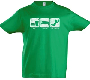 Eat Sleep American Football Boys T-Shirt Coach Fun Training Human Player Field - Picture 1 of 1