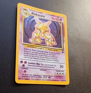 PoKéMoN POKEMON CARD ALAKAZAM BASE 2 SET RARE HOLO 1/130 - Picture 1 of 14