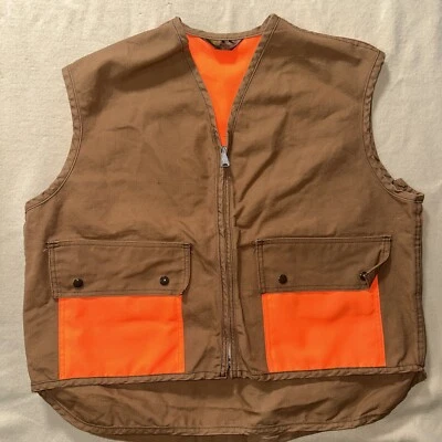 Vintage Carhartt Hunting Vest, XL, 50” Chest, Brown & Safety Orange, US MADE - Image 1 of 4