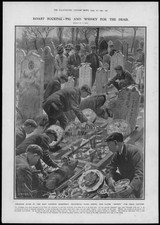 1909 Antigo De Impressão-East London Cemitério Bebida Comida Chinesa rituais de Dinheiro (309)